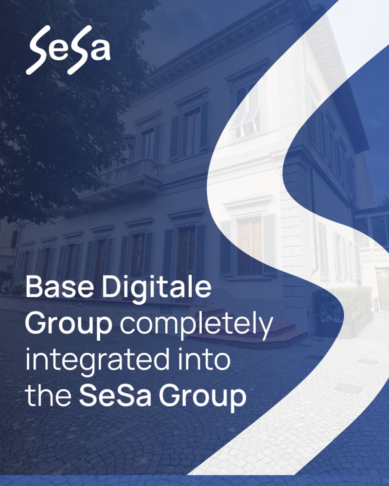 Immagune descrittiva dell'acquisizione del 100% di base digitale da parte di SeSa