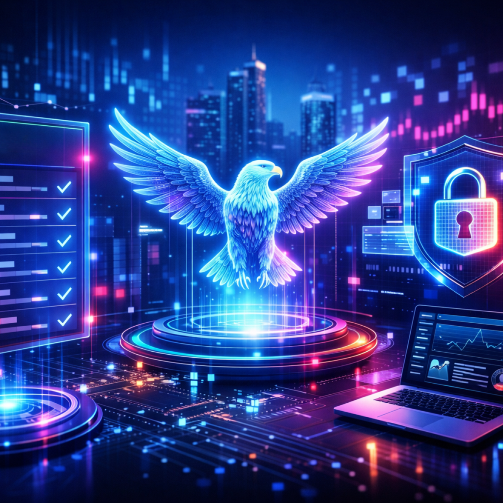Immagini digitale di un'acquila che rappresenta la piattaforma di Base Digitale Eagle
