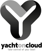 Logo YachtOnCloud versione nera e grigia