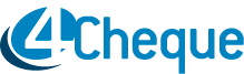 Logo 4 Cheque con scritta 4Cheque in azzurro